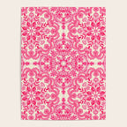 Hot Pink & Soft Cream Folk Art Pattern Poster Gallery Image 4