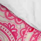 Hot Pink & Soft Cream Folk Art Pattern Comforter Gallery Image 4