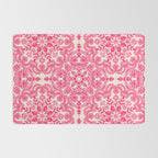 Hot Pink & Soft Cream Folk Art Pattern Rug Gallery Image 2