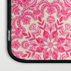 Hot Pink & Soft Cream Folk Art Pattern Laptop Sleeve Gallery Image 3