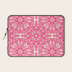 Hot Pink & Soft Cream Folk Art Pattern Laptop Sleeve Gallery Image 1