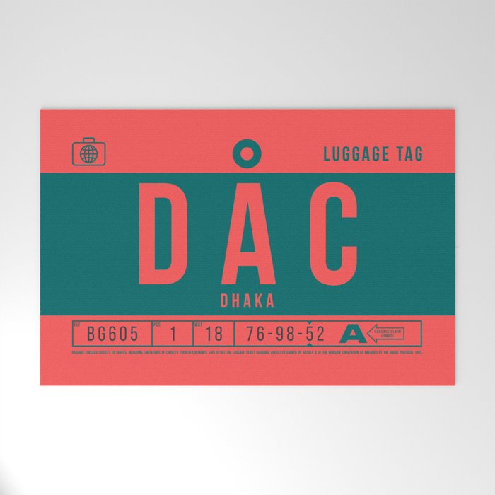 Luggage Tag B - DAC Dhaka Bangladesh Welcome Mat Gallery Image 1