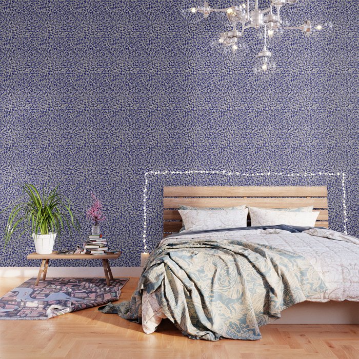 Playful strokes #3 / Beige on Blue Wallpaper Gallery Image 3