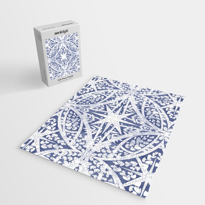 Leaves indigo fantasy tiled 4 Jigsaw Puzzle Gallery Image 2