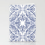 Leaves indigo fantasy tiled 4 Stationery Card Gallery Image 2