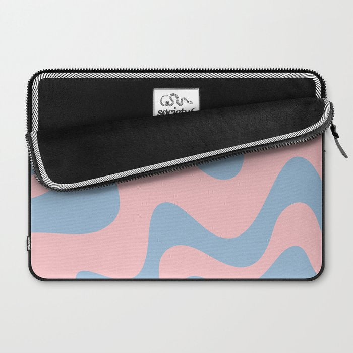 Pastel Pink and Light Blue Retro Liquid Swirl Abstract 2 Laptop Sleeve Gallery Image 2