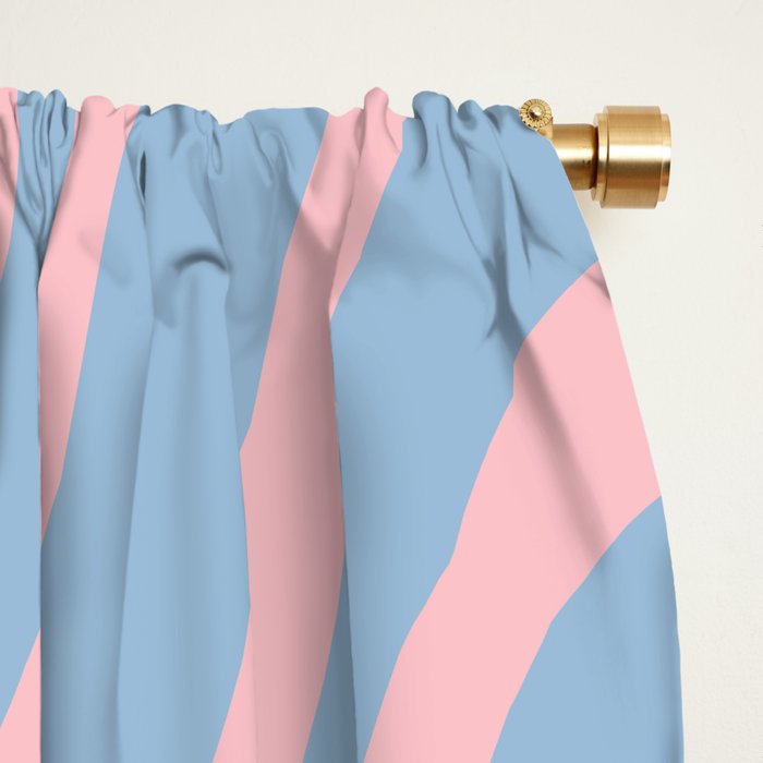 Pastel Pink and Light Blue Retro Liquid Swirl Abstract 2 Window Curtain Gallery Image 2