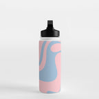 Pastel Pink and Light Blue Retro Liquid Swirl Abstract 2 Water Bottle Gallery Image 3