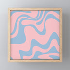 Pastel Pink and Light Blue Retro Liquid Swirl Abstract 2 Mini Art Print Gallery Image 1