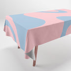 Pastel Pink and Light Blue Retro Liquid Swirl Abstract 2 Tablecloth Gallery Image 1