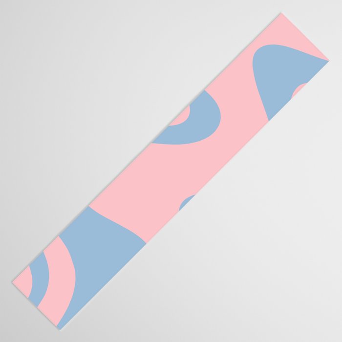 Pastel Pink and Light Blue Retro Liquid Swirl Abstract 2 Table Runner Gallery Image 3