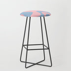 Pastel Pink and Light Blue Retro Liquid Swirl Abstract 2 Stool Gallery Image 1