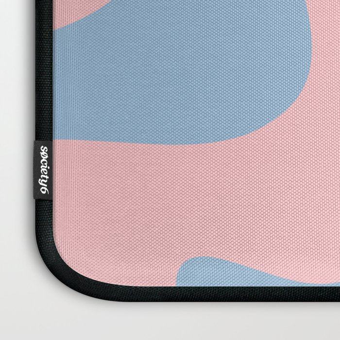 Pastel Pink and Light Blue Retro Liquid Swirl Abstract 2 Laptop Sleeve Gallery Image 3