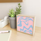 Pastel Pink and Light Blue Retro Liquid Swirl Abstract 2 Mini Art Print Gallery Image 2