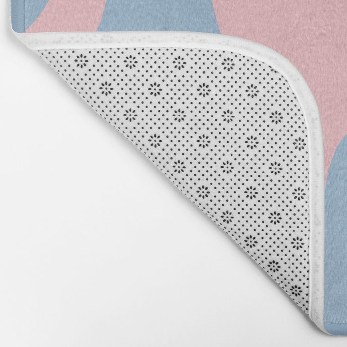 Pastel Pink and Light Blue Retro Liquid Swirl Abstract 2 Bath Mat Gallery Image 2