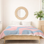Pastel Pink and Light Blue Retro Liquid Swirl Abstract 2 Duvet Cover Gallery Image 3