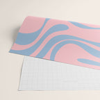 Pastel Pink and Light Blue Retro Liquid Swirl Abstract 2 Wrapping Paper Gallery Image 2