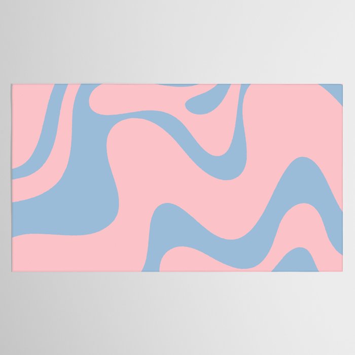 Pastel Pink and Light Blue Retro Liquid Swirl Abstract 2 Tablecloth Gallery Image 2