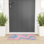 Pastel Pink and Light Blue Retro Liquid Swirl Abstract 2 Welcome Mat Gallery Image 3
