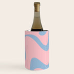 Pastel Pink and Light Blue Retro Liquid Swirl Abstract 2 Wine Chiller Gallery Image 1