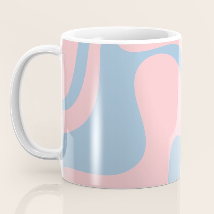 Pastel Pink and Light Blue Retro Liquid Swirl Abstract 2 Coffee Mug Gallery Image 3