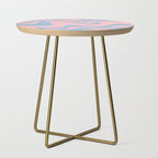 Pastel Pink and Light Blue Retro Liquid Swirl Abstract 2 Side Table Gallery Image 1