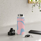 Pastel Pink and Light Blue Retro Liquid Swirl Abstract 2 Water Bottle Gallery Image 4