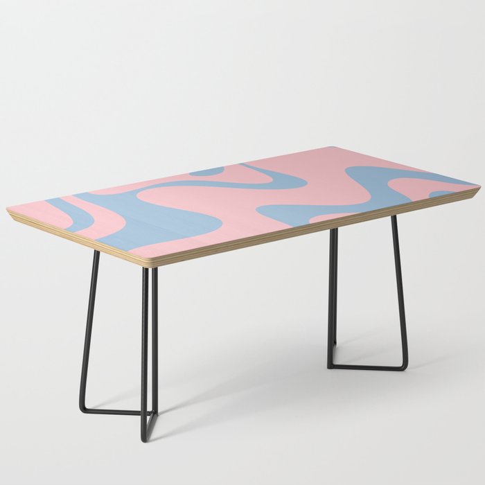 Pastel Pink and Light Blue Retro Liquid Swirl Abstract 2 Coffee Table Gallery Image 1