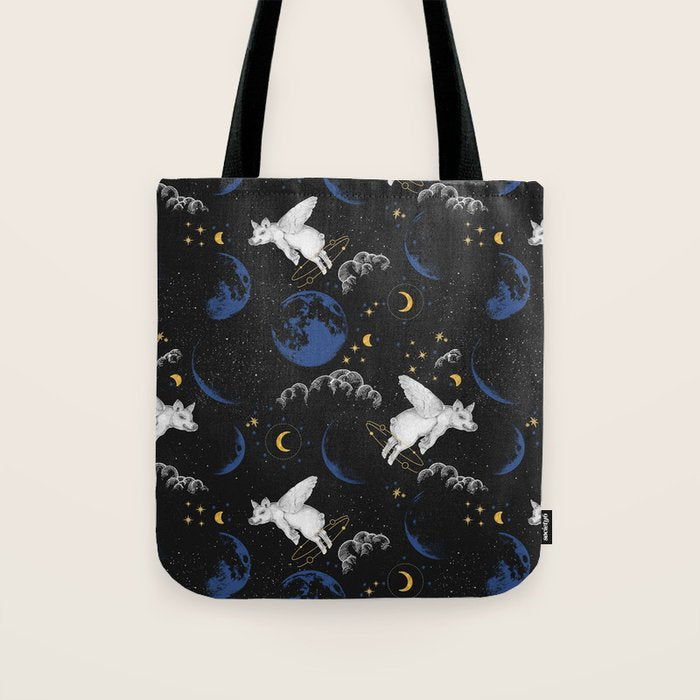 Celestial Pigs of the Night Sky A Tote Bag Gallery Image 1