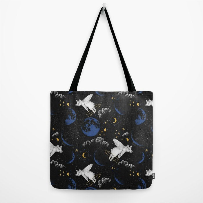 Celestial Pigs of the Night Sky A Tote Bag Gallery Image 2