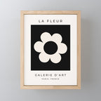 La Fleur | 06 - Retro Floral Print Black And White Flower Mini Art Print Gallery Image 1