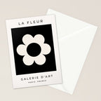 La Fleur | 06 - Retro Floral Print Black And White Flower Stationery Card Gallery Image 2
