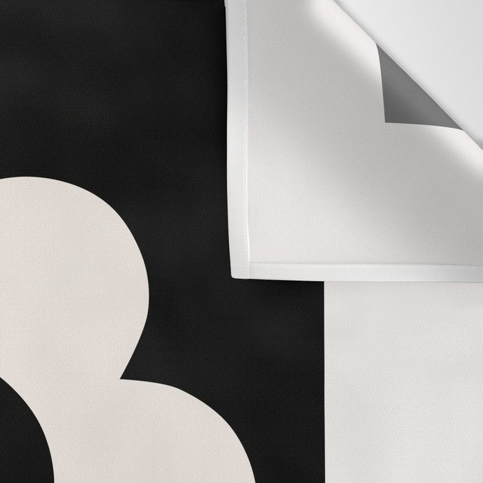 La Fleur | 06 - Retro Floral Print Black And White Flower Wall Tapestry Gallery Image 3