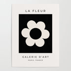 La Fleur | 06 - Retro Floral Print Black And White Flower Poster Gallery Image 4