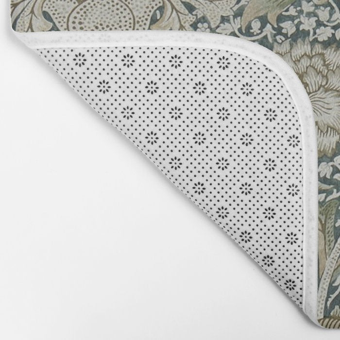 William Morris Wandle Forest Mustard Green Gold Vintage Pattern Bath Mat Gallery Image 2
