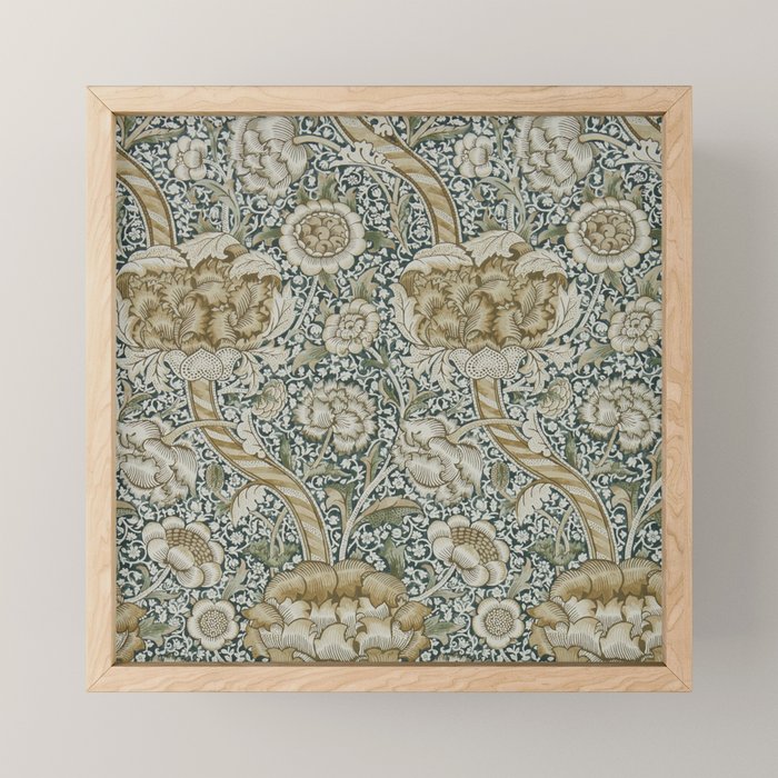 William Morris Wandle Forest Mustard Green Gold Vintage Pattern Mini Art Print Gallery Image 1