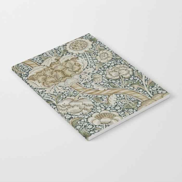 William Morris Wandle Forest Mustard Green Gold Vintage Pattern Notebook Gallery Image 2