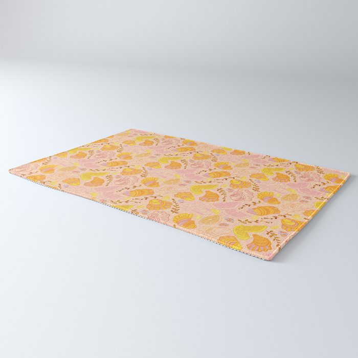 Coastal Oysters on the Beach in Lemon Orange & Peach Rug Gallery Image 3