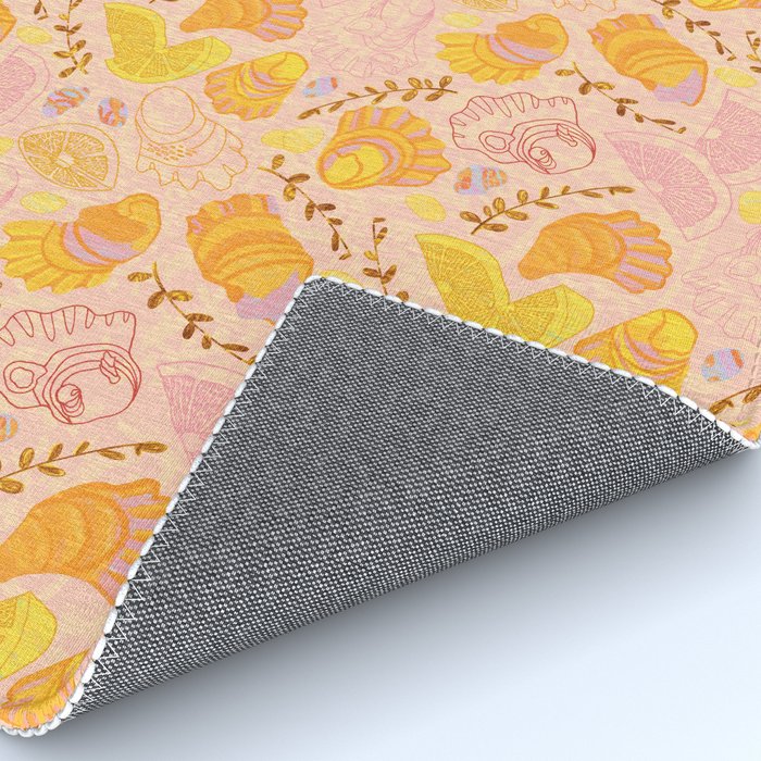 Coastal Oysters on the Beach in Lemon Orange & Peach Rug Gallery Image 4