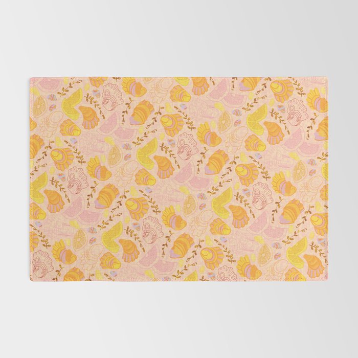 Coastal Oysters on the Beach in Lemon Orange & Peach Rug Gallery Image 2