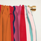 Bold Color Play Pink And Orange Stripes Window Curtain Gallery Image 2