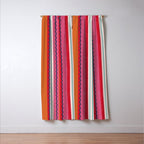 Bold Color Play Pink And Orange Stripes Window Curtain Gallery Image 3