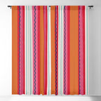 Bold Color Play Pink And Orange Stripes Window Curtain Gallery Image 5