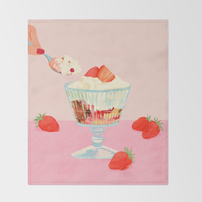 Strawberry Ice Cream Throw Blanket Gallery Image 2