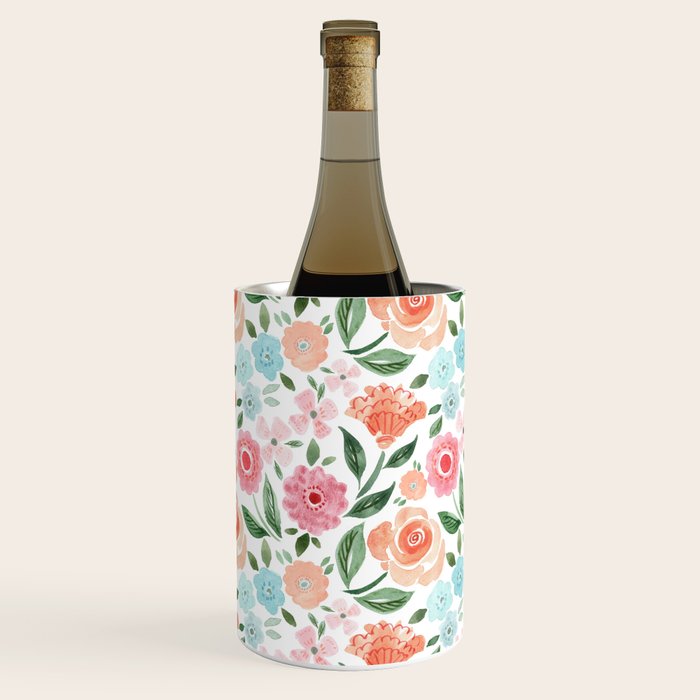 Just Peachy Floral Blooms Wine Chiller Gallery Image 1