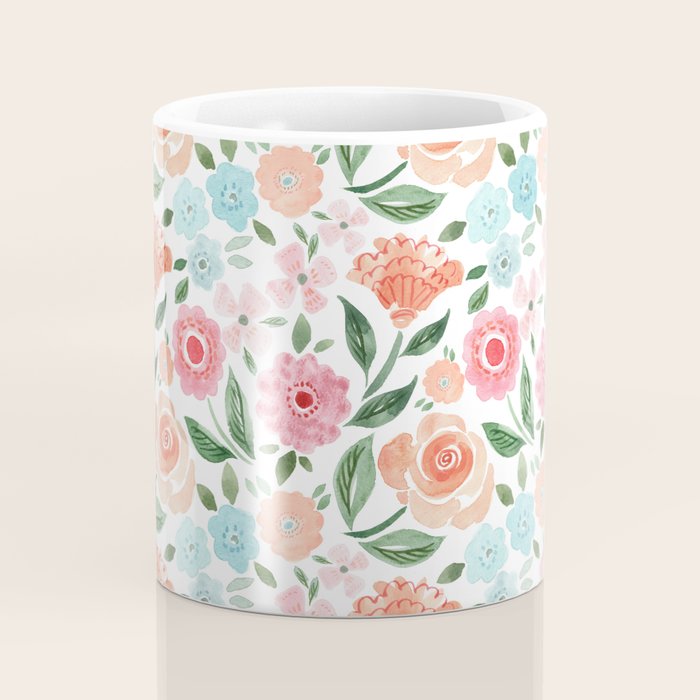Just Peachy Floral Blooms Coffee Mug Gallery Image 4