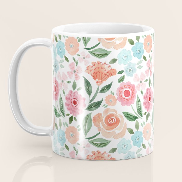 Just Peachy Floral Blooms Coffee Mug Gallery Image 3