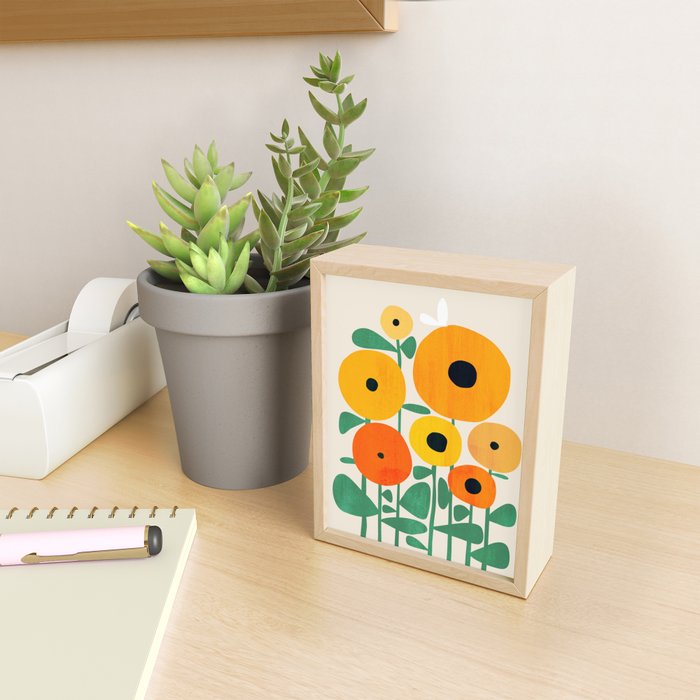 Sunflower and Bee Mini Art Print Gallery Image 2