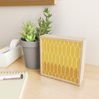 Minimalist Geometric Long Honeycomb Two-Toned Pattern in Light and Dark Mustard Mini Art Print Gallery Image 2