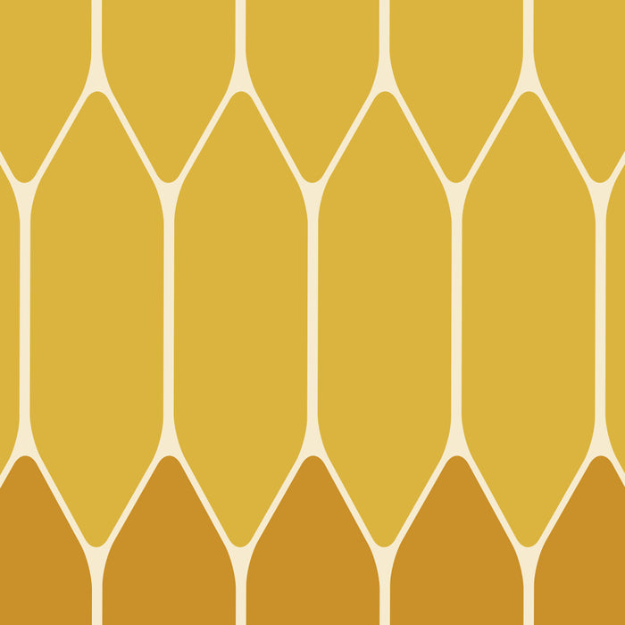 Minimalist Geometric Long Honeycomb Two-Toned Pattern in Light and Dark Mustard Coffee Mug Gallery Image 2